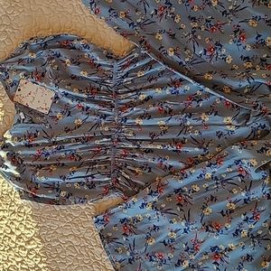 Pink Rose brand jumpsuit NWT womens Small blue